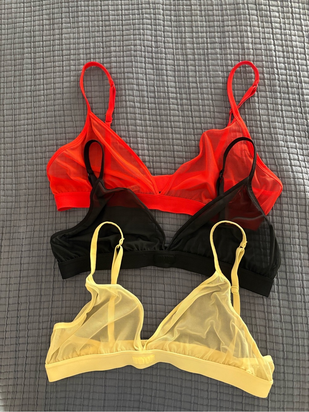 Organic Basics Mesh Triangle Bralettes